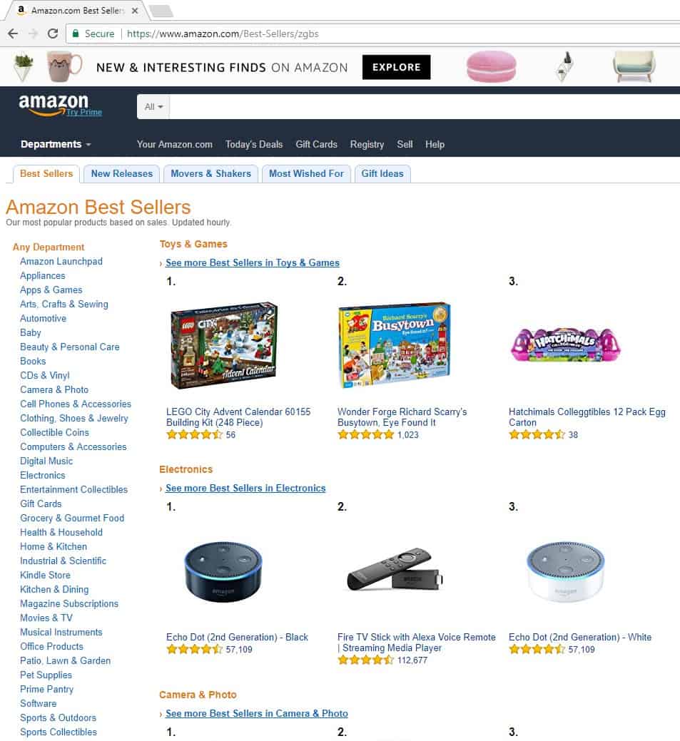 what are the top selling items on amazon